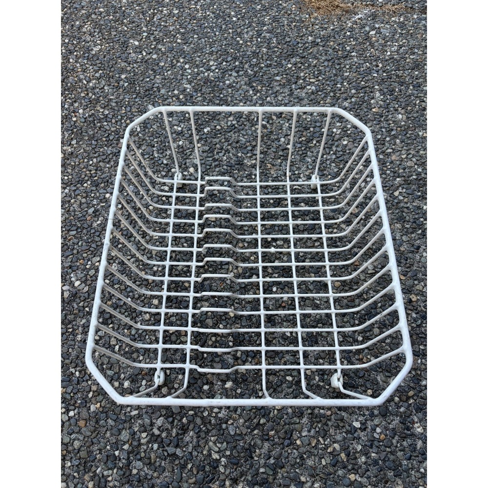 Vintage Rubbermaid Coated Wire - White Dish Drying Drain Rack 14.5x 12.5x 5.5